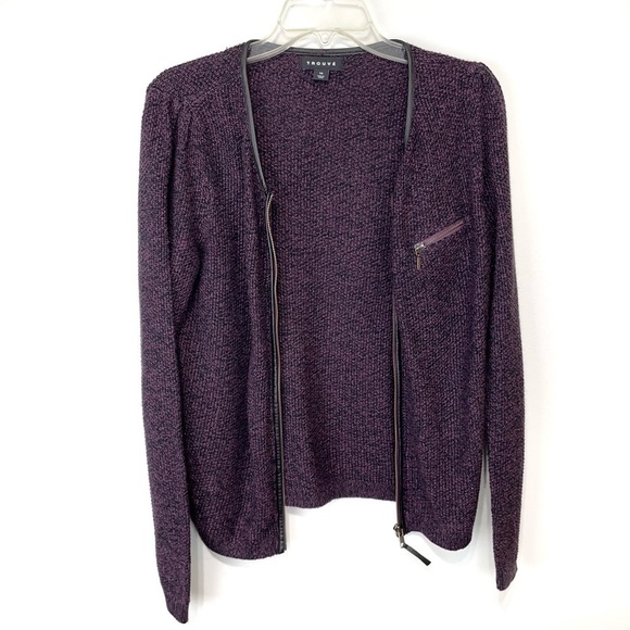 Trouve – Purple and Black Zip Up Knit Jacket – SZ XS Business Career - Picture 4 of 11